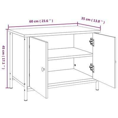 vidaXL TV-benk svart med dører 60x35x45 cm konstruert tre