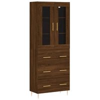 vidaXL Highboard brun eik 69,5x34x180 cm konstruert tre