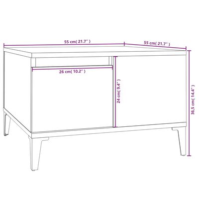 vidaXL Salongbord betonggrå 55x55x36,5 cm konstruert tre