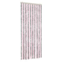 vidaXL Fluegardin sølvgrå og rosa 56x185 cm chenille