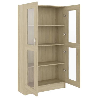 vidaXL Vitrine sonoma eik 82,5x30,5x150 cm konstruert tre