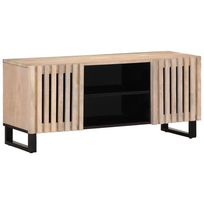 vidaXL TV-benk hvit 105x34x46 cm grovt heltre mangotre