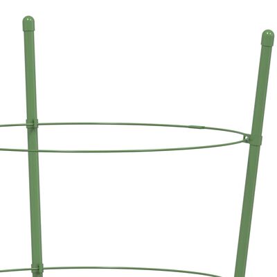 vidaXL Plantestøtter med 3 ringer 5 stk grønn 60 cm stål