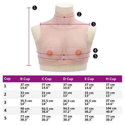 vidaXL Silikonbryst kaukasisk B-cup