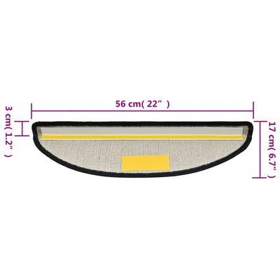 vidaXL Trappematte antrasitt 15 stk 56x17x3 cm