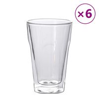 vidaXL Glasskopper med dobbeltvegg 6 stk 450 ml