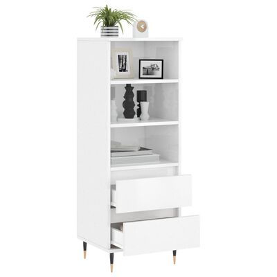 vidaXL Highboard høyglans hvit 40x36x110 cm konstruert tre