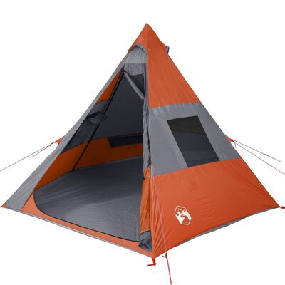 vidaXL Campingtelt tipi 7 personer oransje vanntett