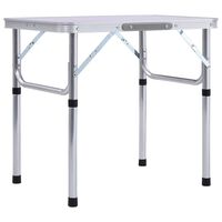 vidaXL Sammenleggbart campingbord hvit aluminium 60x45 cm