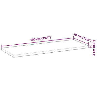 vidaXL Flytende hyller 4 stk 100x30x2 cm ubehandlet heltre akasie