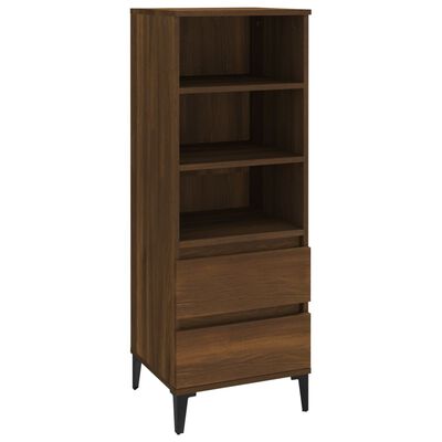 vidaXL Highboard brun eik 40x36x110 cm konstruert tre