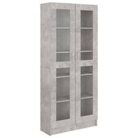 vidaXL Vitrine betonggrå 82,5x30,5x185,5 cm konstruert tre