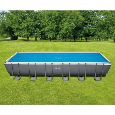 Intex Soldrevet bassengtrekk blå 716x346 cm polyetylen