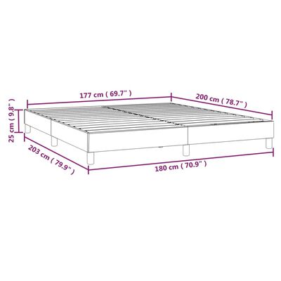 vidaXL Sengeramme boksfjær svart 180x200 cm Super King stoff