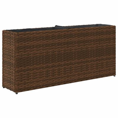 vidaXL Plantekasser med 2 potter 2 stk brun 90x20x40 cm polyrotting