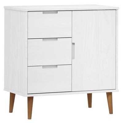 vidaXL Skjenk MOLDE hvit 76,5x40x80 cm heltre furu