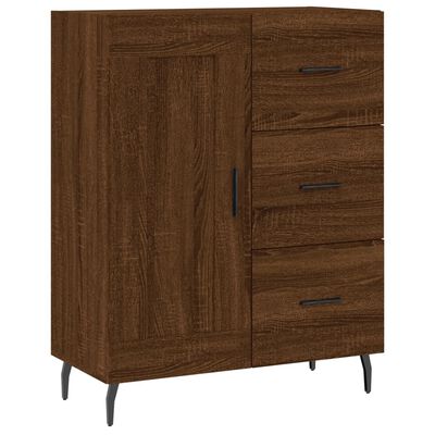 vidaXL Highboard brun eik 69,5x34x180 cm konstruert tre