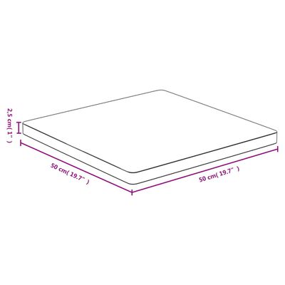 vidaXL Bordplate 50x50x2,5 cm bambus