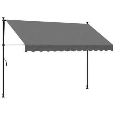 vidaXL Uttrekkbar markise antrasitt 300x150 cm stoff og stål