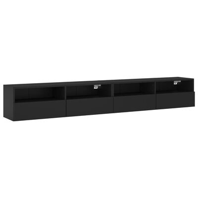 vidaXL Vegghengte TV-benker 2 stk svart 100x30x30 cm konstruert tre