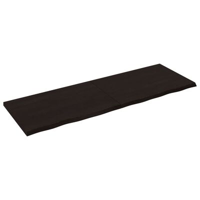 vidaXL Benkeplate til bad mørkebrun 180x60x(2-4) cm behandlet heltre