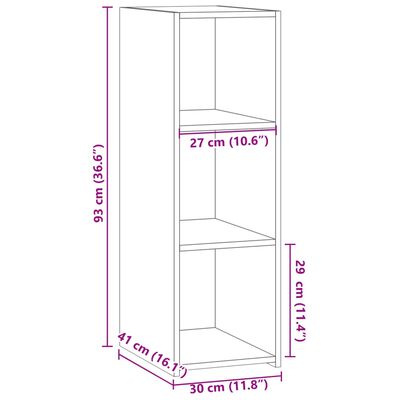 vidaXL Skjenk betonggrå 30x41x93 cm konstruert tre