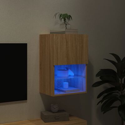 vidaXL TV-benk med LED-lys sonoma eik 40,5x30x60 cm