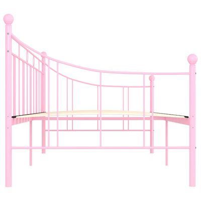 vidaXL Ramme til dagseng rosa metall 90x200 cm