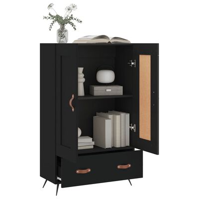 vidaXL Highboard svart 69,5x31x115 cm konstruert tre