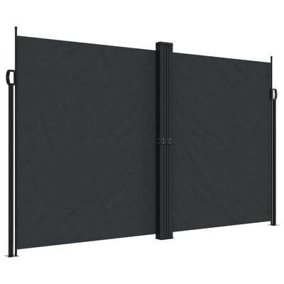 vidaXL Uttrekkbar sidemarkise 200x600 cm svart