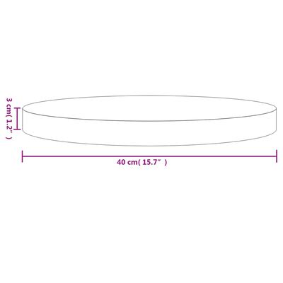 vidaXL Bordplate rund hvit Ø40x3 cm heltre furu