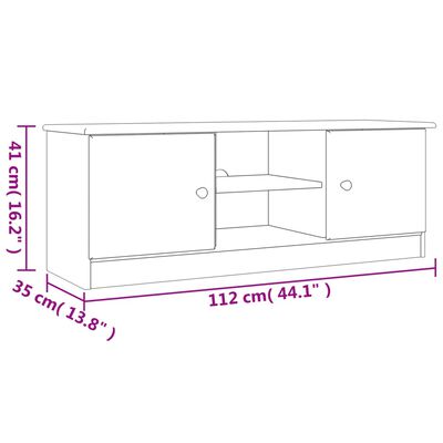 vidaXL TV-benk ALTA 112x35x41 cm heltre furu