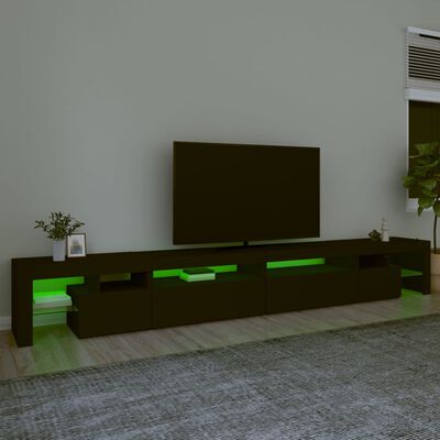 vidaXL TV-benk med LED-lys svart 290x36,5x40 cm