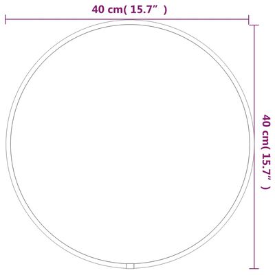 vidaXL Veggspeil svart Ø 40 cm rund