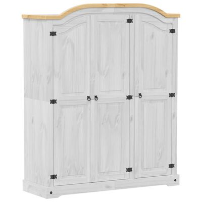 vidaXL Garderobe Corona hvit 151,5x52x186 cm heltre furu