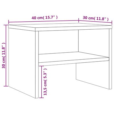 vidaXL Nattbord 2 stk brun eik 40x30x30 cm konstruert tre