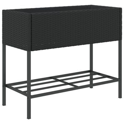 vidaXL Plantekasser med hylle 2 stk svart 90x40x75 cm polyrotting