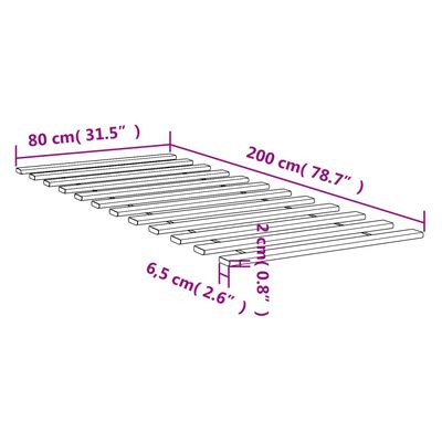 vidaXL Sengelameller 80x200 cm heltre furu