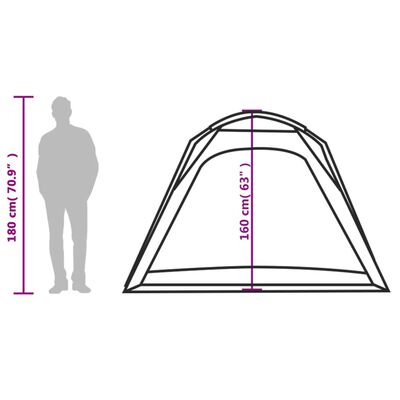 vidaXL Campingtelt 4 personer blå hurtigutløser vanntett