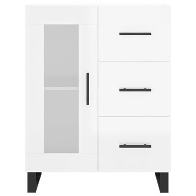 vidaXL Highboard høyglans hvit 69,5x34x180 cm konstruert tre