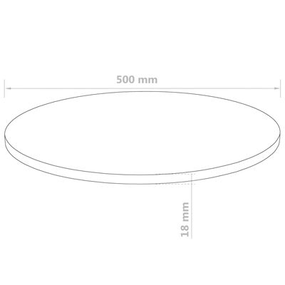 vidaXL Bordplate rund MDF 500x18 mm