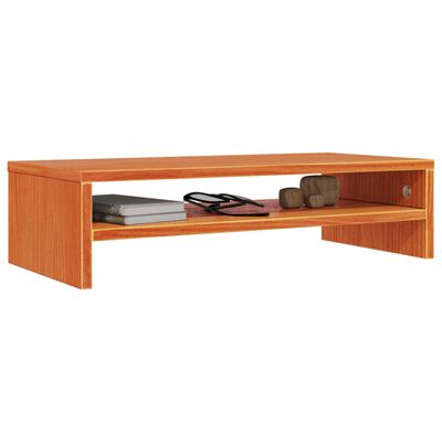 vidaXL Monitorstativ voksbrun 50x24x13 cm heltre furu