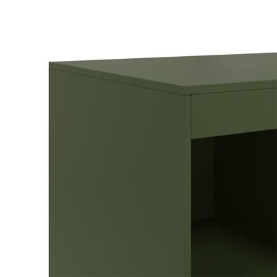 vidaXL Highboard olivengrønn 67x39x95 cm stål