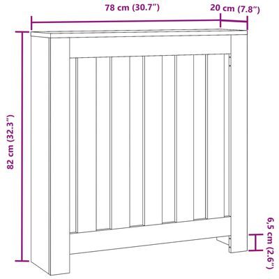 vidaXL Radiatordeksel grå sonoma 78x20x82 cm konstruert tre