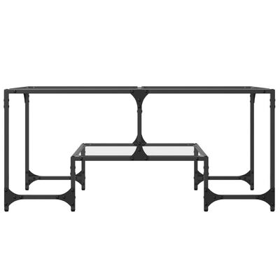 vidaXL Sofabord med gjennomsiktig glassplate 98,5x50x45 cm stål