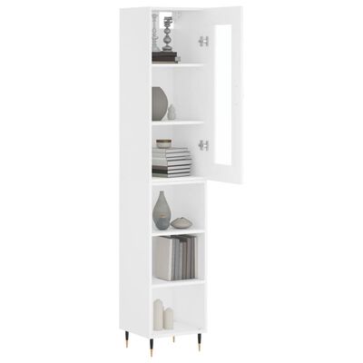 vidaXL Highboard hvit 34,5x34x180 cm konstruert tre