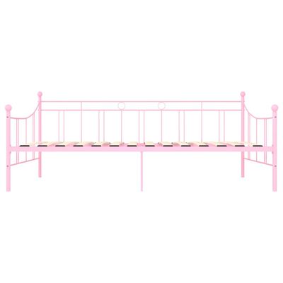 vidaXL Ramme til dagseng rosa metall 90x200 cm