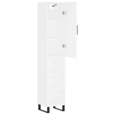 vidaXL Highboard hvit 34,5x34x180 cm konstruert tre