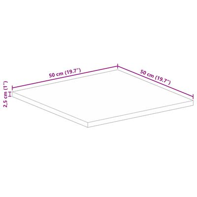 vidaXL Bordplate 50x50x2,5 cm firkantet heltre bøketre