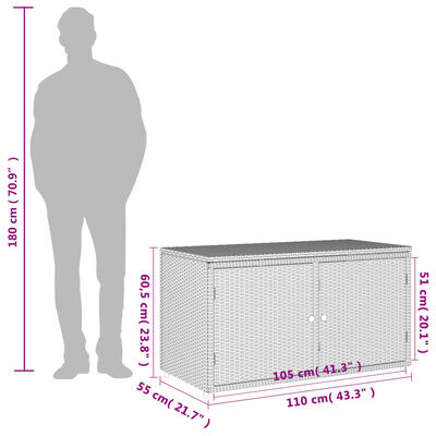 vidaXL Putekasse brun 110x55x60,5 cm polyrotting